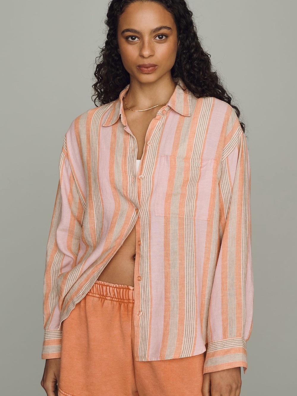 Z Supply Perfect linen striped shirt. Size medium. NWT.